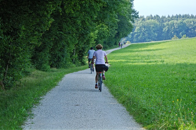cyclist learning bike handling skills on Dublin cycle path Ireland